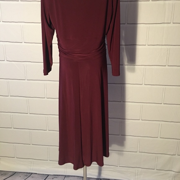 Chaps Burgundy Tight Fitted Dress Size Large - Picture 5 of 6